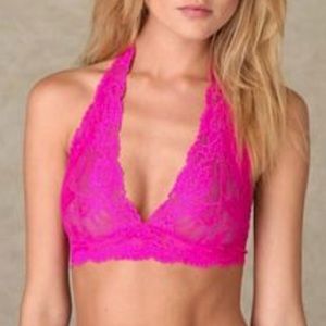 FREE PEOPLE Intimately Galloon Lace Halter Bra